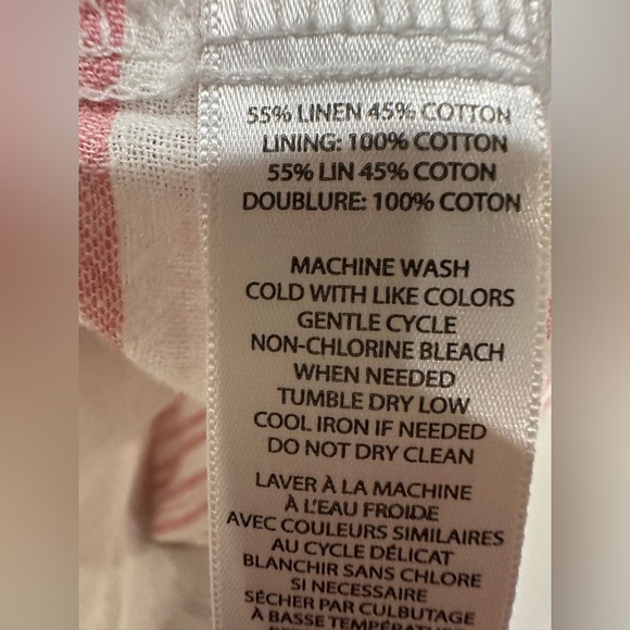 Pink and White Striped Sleeveless Linen Dress Size Small - Picture 6 of 6